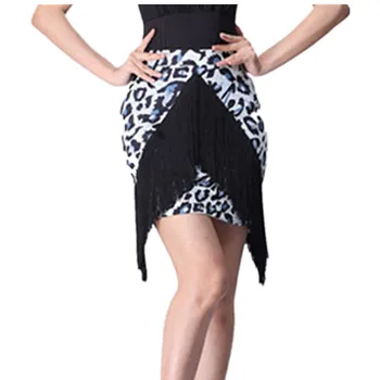 Naujas universalus moterų leopardas spausdinti lotynų šokių maišelį klubo sijonas su kutais susiuvimo nereguliarus sijonas zebra šokių suknelė ladys lotynų viršų