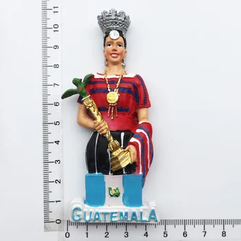 Gvatemala kūrybinių kelionių suvenyrai trimatis grožio karalienė magnetiniai lipdukai šaldytuvas