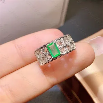 Baudą Fiziniams Smaragdas žiedas 925 sidabro panele paprasta dovana gimtadienio dovana, Vestuvių dovana