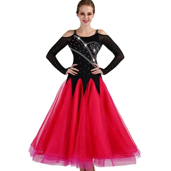 Pramoginiai Konkurenciją Šokių Suknelės Moterims 2023 Naujas Seksualus, Elegantiškas Flamenko Šokių Sijonas Juodos Spalvos Standartinių Šokių Suknelė