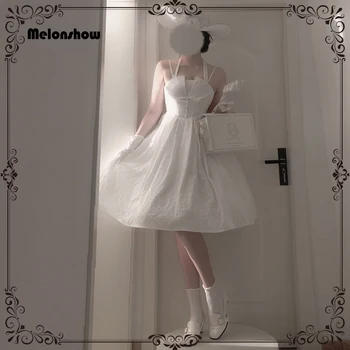Melonshow Balta Lolita Dress Originalus Hepburn Stiliaus Lolita Jsk Suknelė Pritaikoma Viduramžių Viktorijos Elegantiška, Seksuali Suknelė Lolita