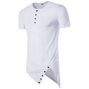 C1227-2020Summer nauja, vyriški marškinėliai kieto spalvų slim tendencija atsitiktinis trumparankoviai mados