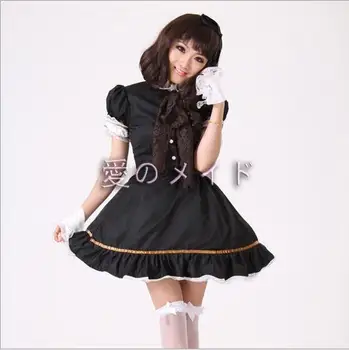 Seksualus Kambarinės Kostiumas Sweet Gothic Lolita Dress Anime Cosplay Tarnaitė Vienodas Halloween Kostiumai, Moterims, naujas