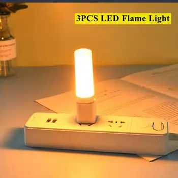USB Naktį Šviesos diodų (LED Liepsnos Mirksi Šviesos Atmosferą, Šviesos Kempingas Apšvietimo Modeliavimas Ugnies, Šviesos, Lauko, Patalpų Dekoro Žibintai