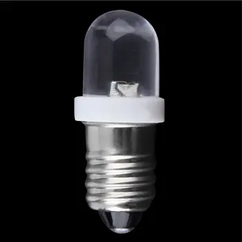 100% brand new ir aukštos kokybės, Mažas energijos suvartojimas E10 LED Varžtas Bazė Indikatoriaus Lemputė Šalta Balta 6 V DC