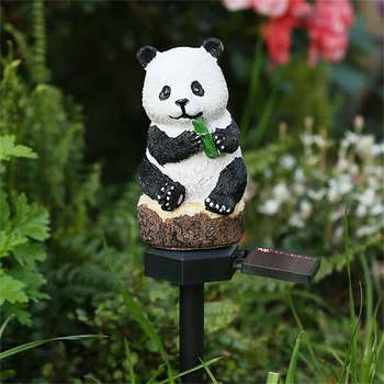 2VNT Mielas Gyvūnų Panda/Varlė Saulės Powered Garden Light Šiltai Balta Kraštovaizdžio Puošmena Kiemo,Kiemas,Kelias,Laiptai