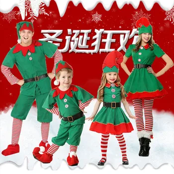 2022 žalia Elf Merginos kalėdų Kostiumas Festivalis Santa Sąlyga Mergaitėms Naujųjų Metų chilren drabužių Fancy Dress Kalėdos Šalis Suknelė