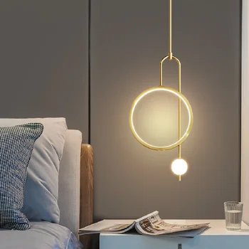LED naktiniai liustra, modernus minimalistinio šiaurės stiklo kamuolys liustra kūrybos miegamojo lovos liustra