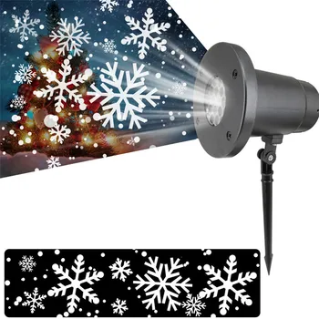 Kalėdų Projektoriaus Šviesos Lauko Sukasi Snaigės Projektorius Vandeniui LED Sningant Projekcija Lempos Atostogų Dekoras
