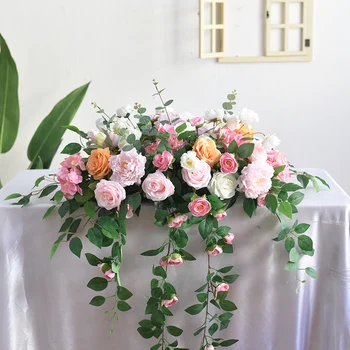 Modeliavimo gėlių sign-in stalo gėlių verslo susitikimą vestuvių įvykis darbalaukio apdailos lentelės gėlių puošyba