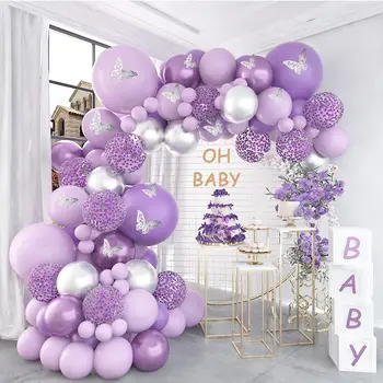 Drugelis Violetinė Balionai Baby Shower Lyčių Atskleisti Šalies Dekoracijas, Gimtadienio Balionai Arch Reikmenys Vestuvių Dekoro Priedai