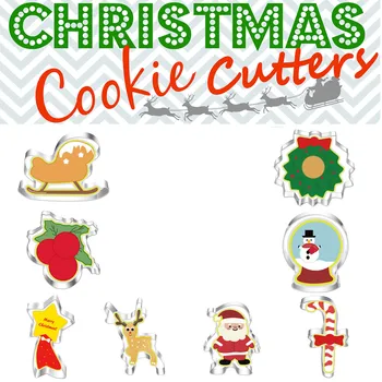 8 Stilius Kalėdų Cookie Cutters Formos Nerūdijančio Plieno Kalėdos Temą Tortas Pelėsių 