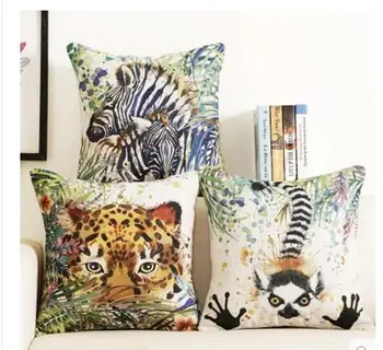 laukinių gyvūnų pagalvės užvalkalas leapord/ zebra pagalvėlė padengti atlošas dekoratyvinis atveju, mesti pagalvės patalpų