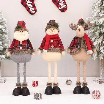 80 cm Didelis Pliušinis Ištraukiama Santa Claus Sniego Lėlė Ornamentu Vestuves Prekes Vaikams, Naujų Metų Kalėdų Dovana Navidad 2022