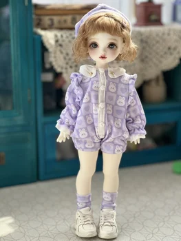 BJD doll drabužiai tinka 1/3 1/4 1/6 dydis mielas violetinė jumpsuit ne didesnis kaip 36 cm lėlės drabužiai 43cm lėlės priedai