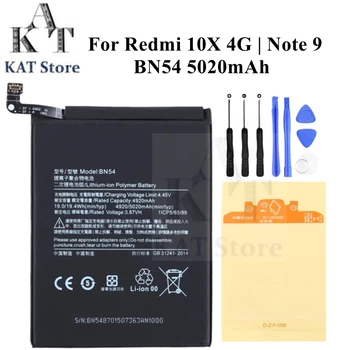 Mobiliojo Telefono Li-Polimero Baterijos Xiaomi Redmi 10X 4G Pastaba 9 BN54 5020mAh Įkraunamas Akumuliatorius, Atsarginių dalių Pakeitimo