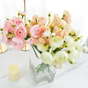 2 Vnt Modeliavimas Dirbtinis Camellia, Turintis Gėlių Netikrą Puošyba Vestuvių Foto Rekvizitai