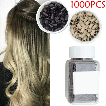 1000Pcs Kasytės, Plaukų Variniai Vamzdžiai Micro Žiedai Nuorodos Granules aš Patarimas Plaukų priauginimas Plaukų Formavimo Priemonės Nerijos Plaukų Aksesuarai