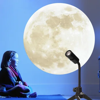 Naktį Šviesos Projektorius 2 in 1 Mėnulio Žemės Projekcija Šviesos 360 Laipsnių Besisukantis Stovas Naktį Lempa Šalies Selfie Namų Dekoro