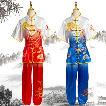 Chi Kostiumas Kinų Stiliaus Kung Fu Wushu Kovos Menų Vienodas Kokybės Striukė Kelnes Yaga Naudotis Drabužių Trumpomis Rankovėmis