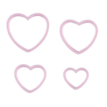 68UE Valentino Diena Cookie Cutters su Rožinės Spalvos 4 Gabalus Širdies Sausainių Žirklės, skirtos Kepti ir Puošti Tortą Dalykėlių