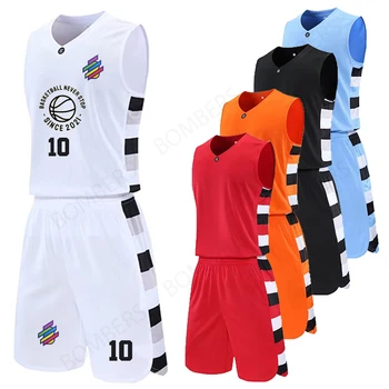 Naujojo Sezono Vyrų Krepšinio Sporto Orui Aprangos Suaugusiųjų Vaikas Uniformas Jersey šortai fotografavimo rankovių Nustatyti Krepšinis