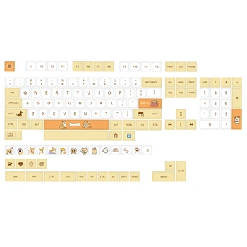 Automatinė Klaviatūros Keycaps Shiba Inu Temą QX Profilis 139 Klavišus Suderinama Cherry MX Kailh Gateron Jungikliai