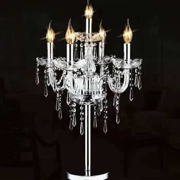 Nauja Europos prabangių tauriųjų žvakė kristalų 5 žibintas miegamasis tyrimą, naktiniai staleliai, lempa vestuvių stalo lempa