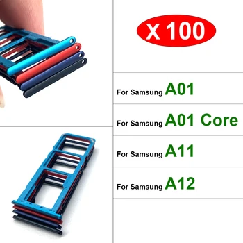 100vnt/daug, Mikro, Nano Dual SIM Kortelės Laikiklį Plokštelės Įpjovos Laikiklio Adapterio Lizdas Samsung Galaxy A01 Core A11 A12 Remontas, Dalys