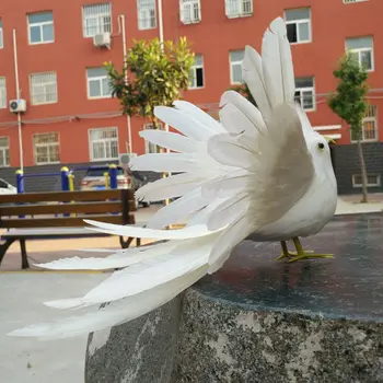 realiame gyvenime putų&Plunksnų sparnais Paukštis modelis Rankdarbių Namų, Sodo Puošmena Dovana, Apie 25cm