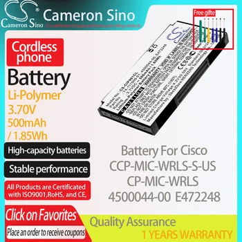 CameronSino Baterija Cisco SANDORIO šalis-MIC-WRLS-S-JAV CP-MIC-WRLS tinka Cisco 4500044-00 74-111509-01 E472248 Belaidžius telefono Baterija