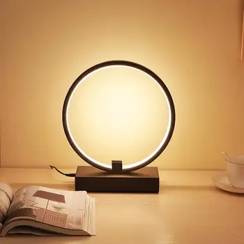 Šiuolaikinės Ratas LED Stalo Lempa, Miegamojo staliukas Dekoro Naktį Lempos Studijų Skaityti Stalo Lempos Naktį Šviesos Namuose Apšvietimas