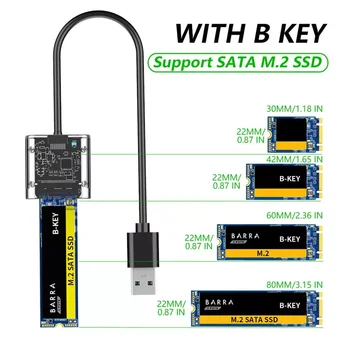 Skaidrus USB3.0 Gen1 SSD Solid-state SATA HDD Talpyklos Susitarimo M. 2 Talpyklos Didelės spartos Puikus Adapteris iš SATA M. 2 SSD