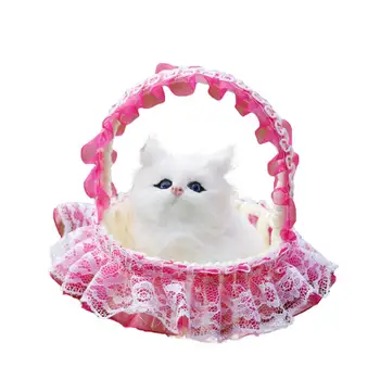 Dekoratyviniai Realus Kačiukas Automobilių Gyvūnų Ornamentu, Krepšelio Katė Modelis Darbastalio Apdaila