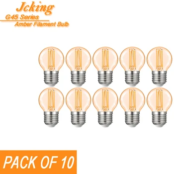 Pakuotėje 10 JCKing G45 Pritemdomi 2W-8W E26/E27 Bazinė LED, Kaitinamosios Lemputės, Gintaro, Stiklo 120V 240V Retro Vintage 