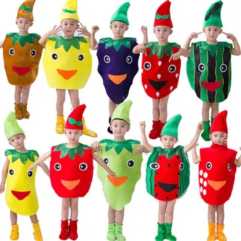 Vaikai Bananų Daržovių Kostiumų Vaisių Šeimos Onesie Cosplay Halloween Party Vaikų Dienos Animacinių filmų Vaisių, Daržovių Kostiumų 100-160