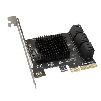 PCIE 6 Uostai SATA Korta PCI-E 4X Kortos PCI Express, SATA 3.0 SATA III 6Gbps PCIE X4 Plėtra Adapterio Plokštės