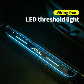 Akrilo USB Power Juda LED Sveiki Pedalą Automobilis Nusitrinti Plokštė Pedalo Durų Slenksčio Kelias Šviesos KIA Soul Logotipo KX3 Sportage Sorento