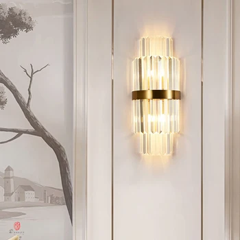 Apdaila Sienos Žibintai Kristalų Mados Sienos Lempos Aukso LED Sconce, Miegamojo Kambarį Hotel Restaurant Apšvietimo Šviestuvas