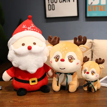 Santa sniego animacinių filmų pliušinis žaislas briedžių lėlės veiklos lėlės lėlės kalėdų dovana рождественский подарок санты