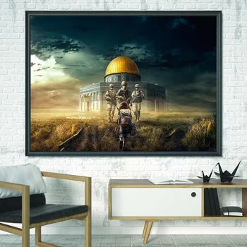 Al-Aqsa Mečetė Plakatas Jeruzalės Musulmonų Ir Islamo Meno Drobė, Tapyba Sienos Nuotraukas Kraštovaizdžio Spaudinius Šiuolaikinio Gyvenimo Kambario, Namų Dekoro