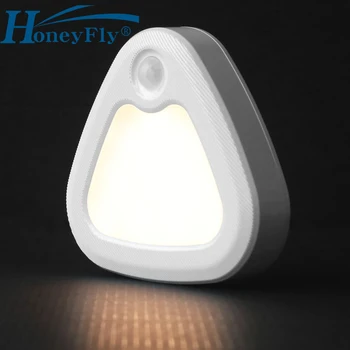 HoneyFly LED Judesio Jutiklis naktinė lempa 1.5 W Šiltai Balta Smart Naktį Šviesos Nešiojamosios Automatinio Už Spinta, Koridorius, Laiptai