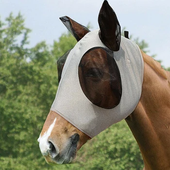 Naujas Spalvotų Arklio Kaukės Anti-Fly Kirminų Kvėpuojantis Tampri, Megzti Akių Anti Uodai Kaukė Žirgais Jojimo Įranga