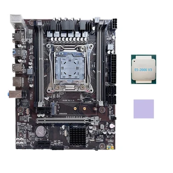 X99 Plokštė LGA2011-3 Kompiuteris motininė Plokštė Palaiko DDR4 ECC RAM Atmintis Su E5 2666 V3 CPU+Šilumos Padas