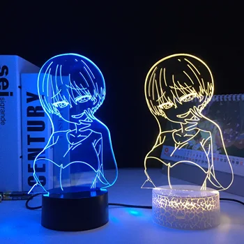 Anime 3D Lempos Uzaki Chan Nori Pakabinti LED Nakties Šviesos Miegamojo Puošimas, Dovanų naktinė lempa 16 Spalvų Nuotolinio Valdymo Žibintai
