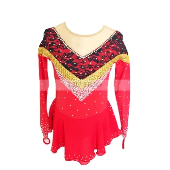 LIUHUO Moterų Mergina Suaugusių Vaikų Veiklos Baleto Kostiumai Gimnastika Konkurencijos Leotard Ledo Dailiojo Čiuožimo Šokių Suknelė Raudona