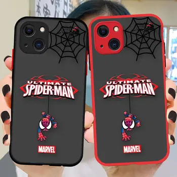 Mielas Animacinių filmų Marvel Spider-Man Matinis Funda Coque Atveju iPhone 14 13 12 11 Pro 