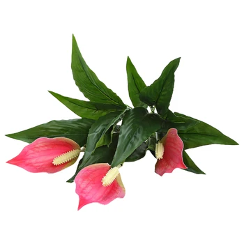 Pranešk apie netikrą Raudona Anthurium Gėlės Aukštos Kokybės Dirbtinių Augalų High-end Namų dekoro 35 X 47CM Modeliavimas Apdaila