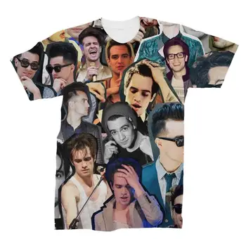 Brendon Urie Koliažas T-Shirt Panikos Diskoteka Harajuku Garsaus Prekės Ženklo Marškinėliai