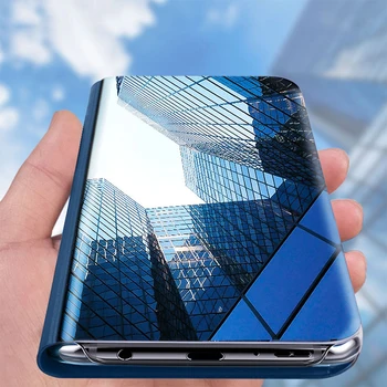 Veidrodis Peržiūrėti Smart Flip Case For Huawei P Smart 2019 Prabanga originalus Magnetinis fundas huawai PSmart PUODĄ-LX1 PUODĄ-LX3 apie Telefono Dangtelį